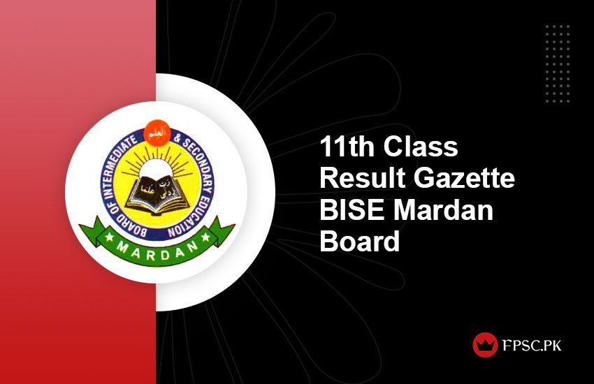 11th Class Result Gazette 2024 BISE Mardan Board