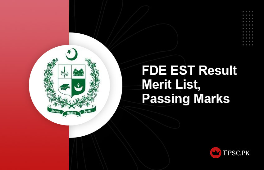 FDE EST Result Merit List, Passing Marks