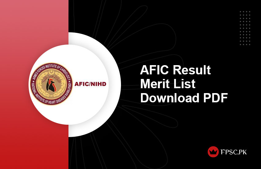 AFIC Result Merit List Download PDF