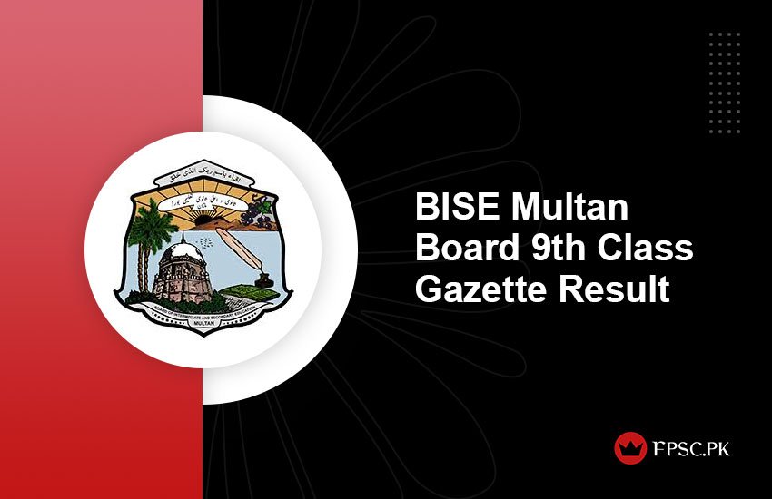 BISE Multan Board 9th Class Gazette Result