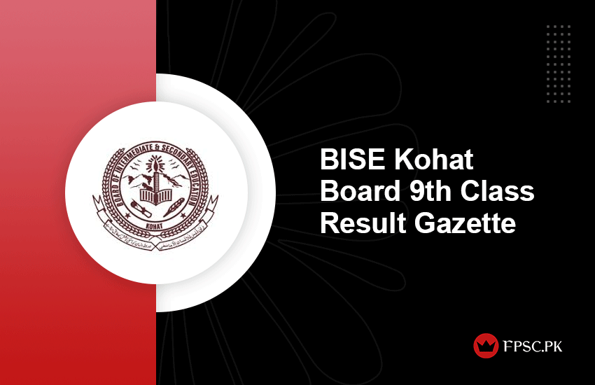 BISE Kohat Board 9th Class Result Gazette