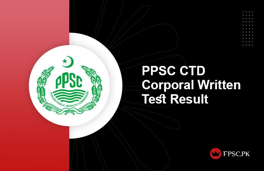 PPSC CTD Corporal Written Test Result