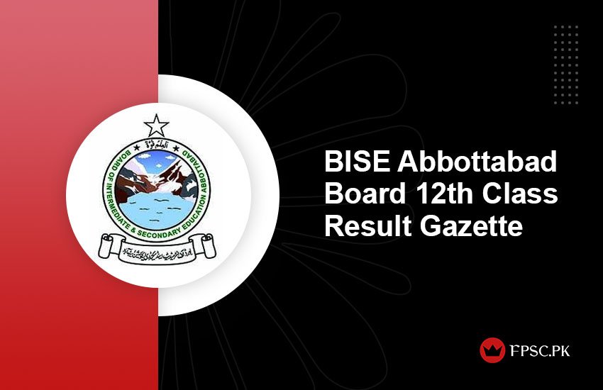 BISE Abbottabad Board 12th Class Result Gazette