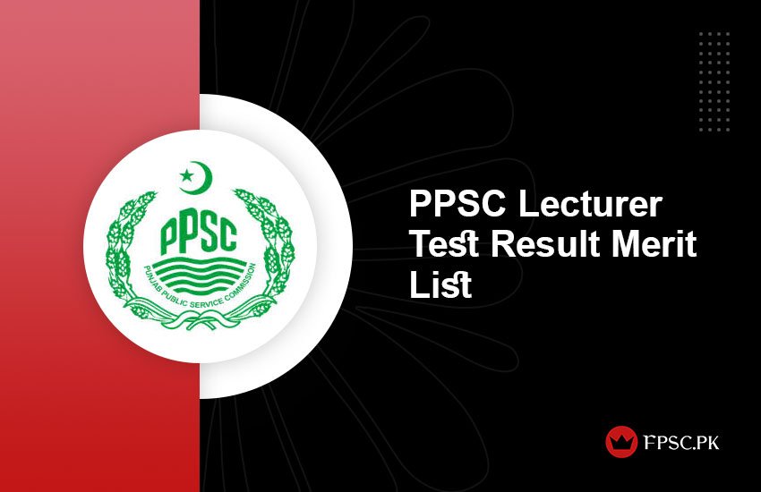 PPSC Lecturer Test Result 2024 Merit List