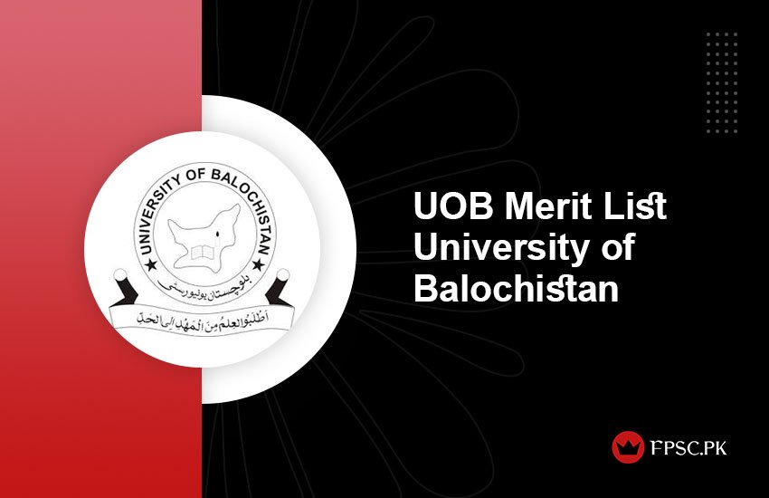 UOB Merit List University of Balochistan