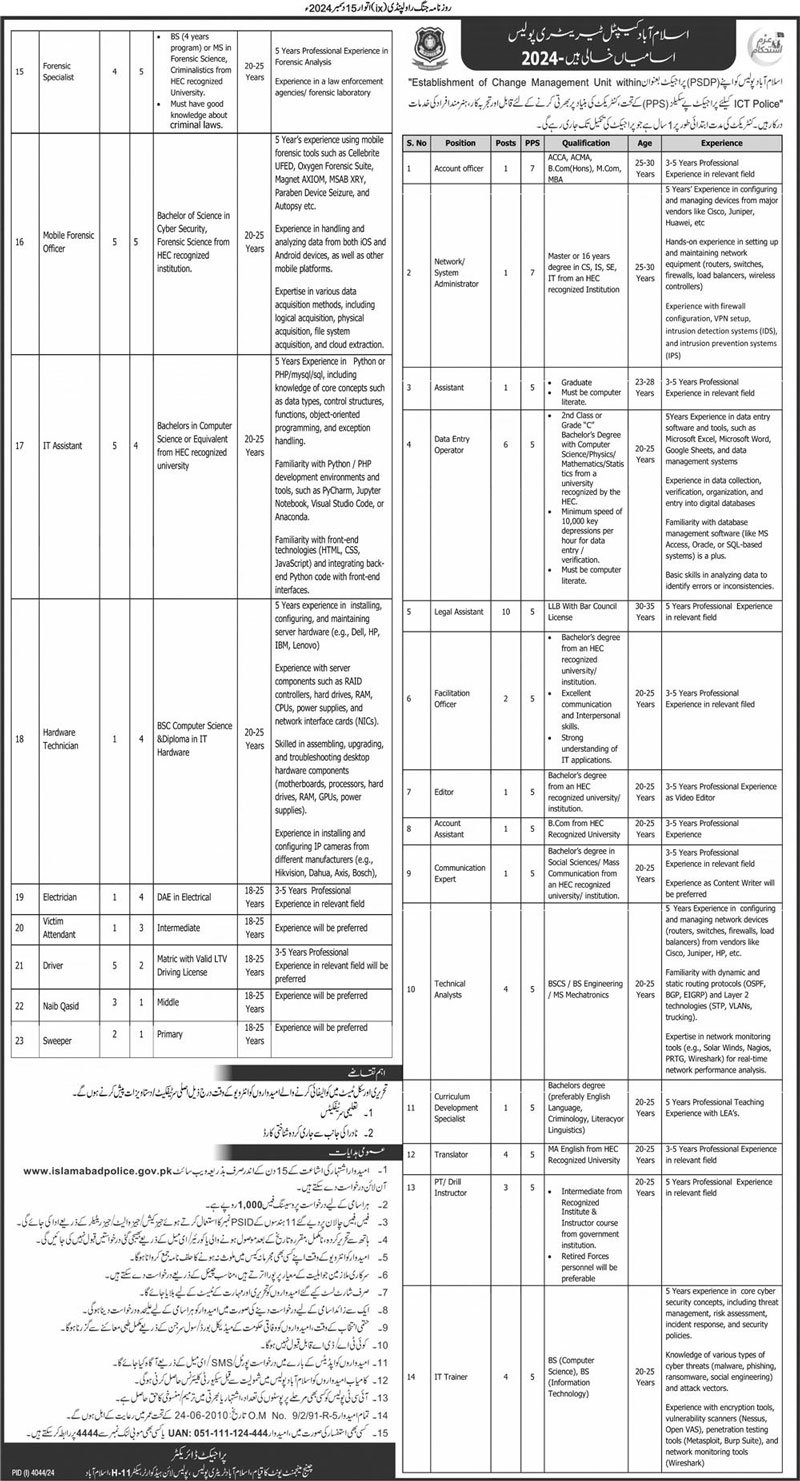 Islamabad Police Jobs 2025 Online Apply Last Date Www.Npftas.Pk