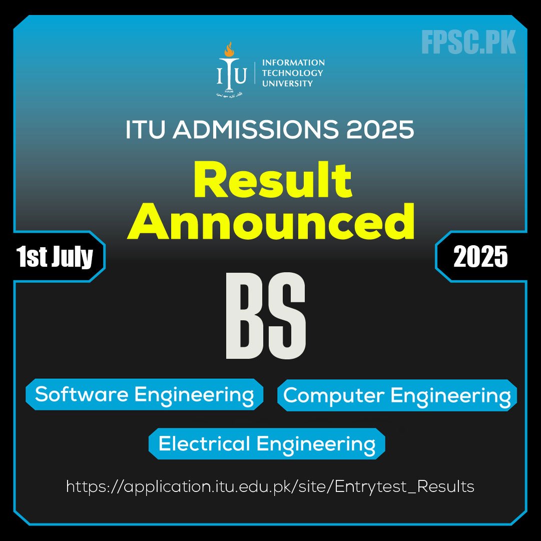 ITU Entry Test Result Announced Date
